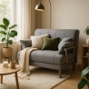 Sofá-cama dobrável p/Apartamentos pequenos Prático Simples Almofadas Deborah twin 