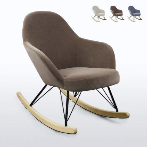 Cadeira de Balanço com estilo Moderno em Veludo, Rocking Promoção