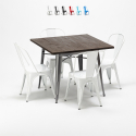 Conjunto de Mesa e Cadeiras Quadradas de Metal Jamaica Estoque