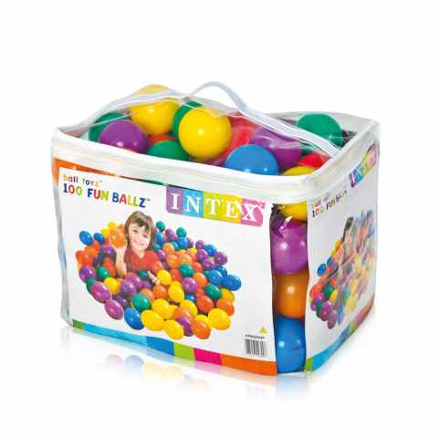 100 Bolas coloridas de plástico Intex 49600 Fun Balls