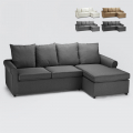 Sofá-cama 3 lugares c/Tecido removível Almofadas Decoração interior Lapislazzuli Plus Promoção