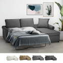 Sofá-cama 3 lugares c/Tecido removível Almofadas Decoração interior Lapislazzuli Plus Venda