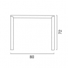 14 mesas quadradas Grand Soleil bar Polyrattan 80x80 Ole