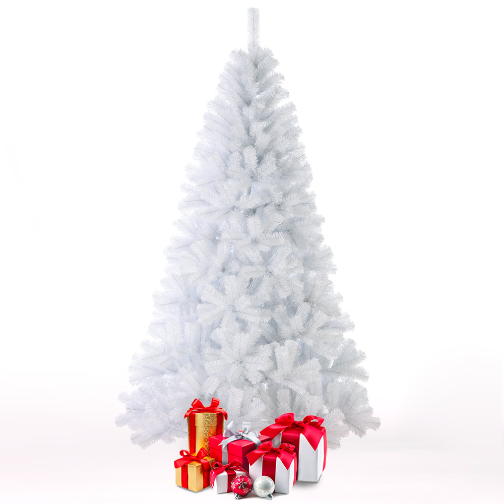Árvore de Natal Artificial Clássica Branca Tradicional de 240cm Zermatt