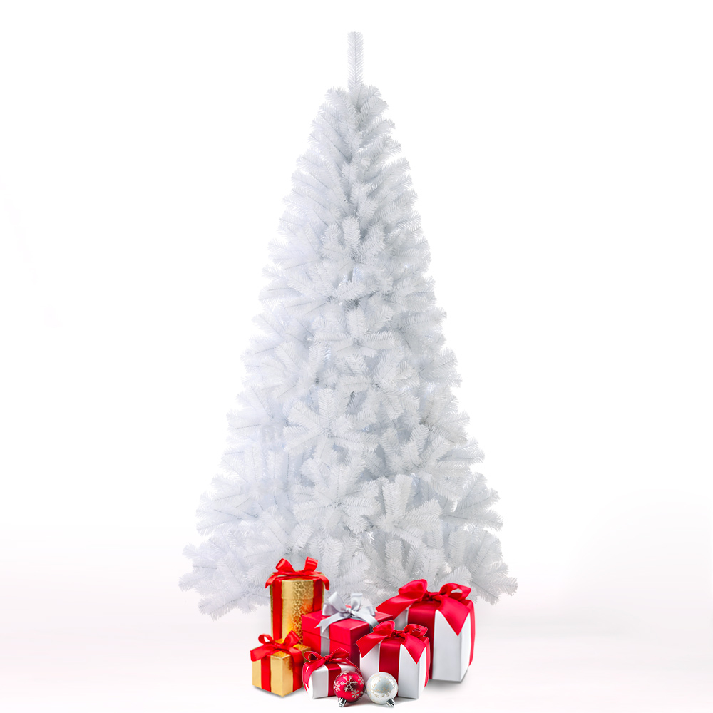 Árvore de Natal Sintética Tradicional Branca Alta 210cm Aspen
