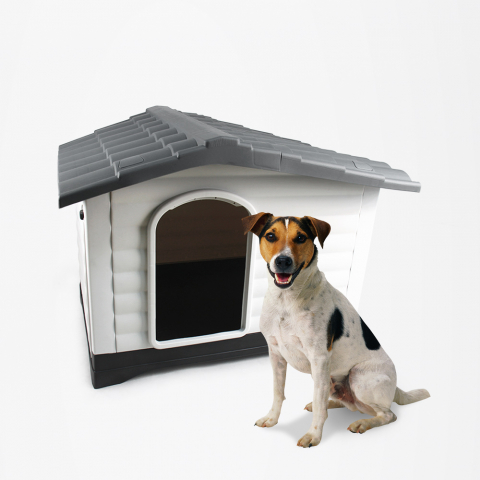 Canil de jardim para cães pequenos em plástico com plataforma Lola