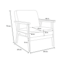 Poltrona / Cadeira Confortável c/Encosto e Braços Madeira Uteplass 
