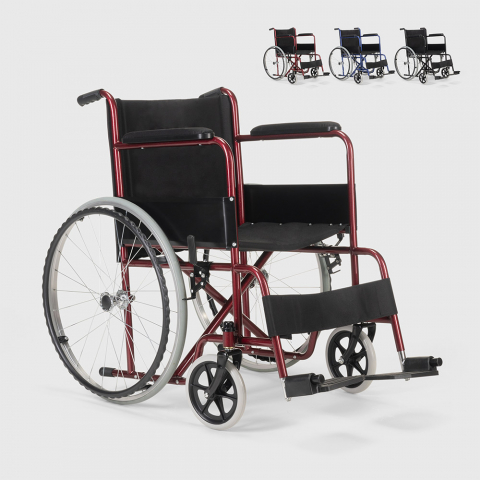 Cadeira de Rodas em Tecido Ortopédica Dobrável p/Deficientes e Idosos Lily Promoção