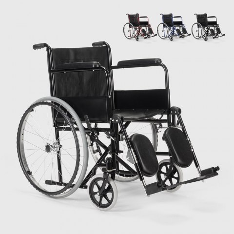 Cadeira de Rodas com Apoio de Pernas Dobrável p/Deficientes e Idosos, Peony Promoção