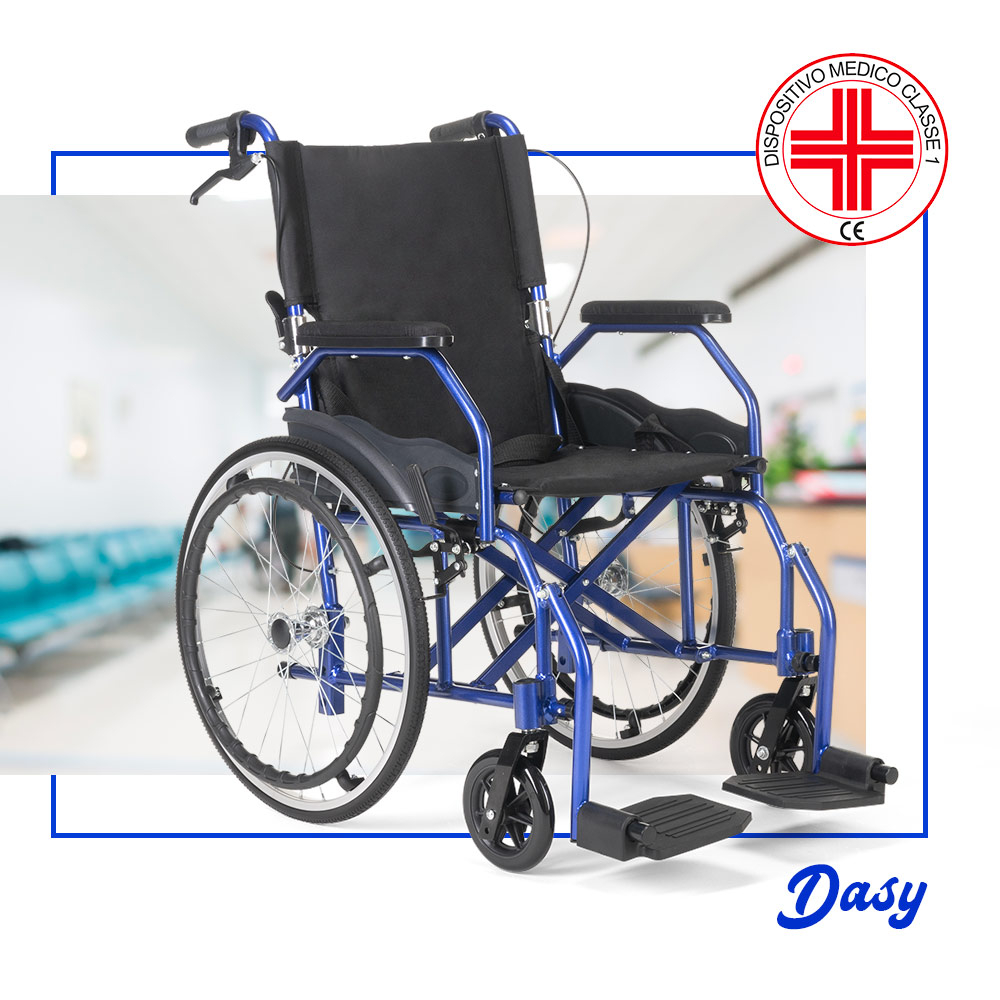 Cadeira De Rodas Dobrável Em Tecido Ortopédico Com Freios Deficientes E Idosos Dasy