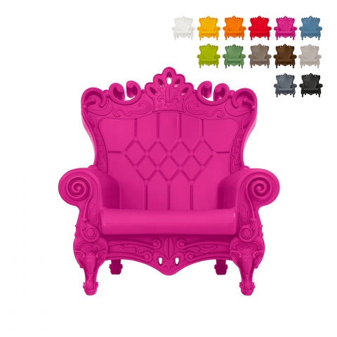 Poltrona trono de design moderno Slide Queen of love Promoção