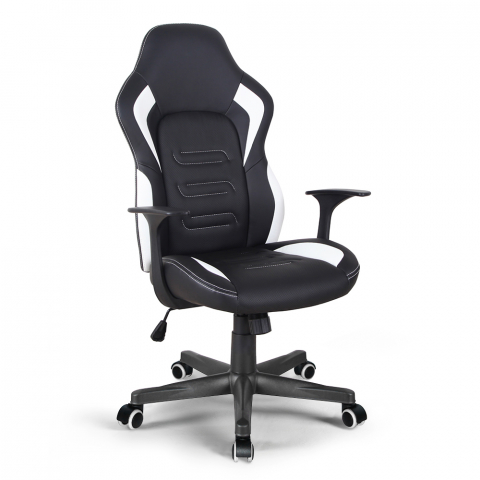 Cadeira ergonômica de escritório em imitação de couro estilo esporte de corrida Aragon