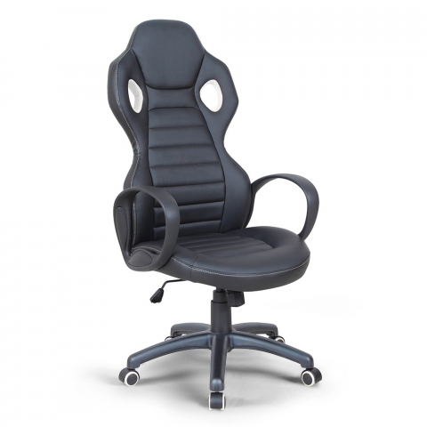 Cadeira de escritório estilo Racing pele sintética e ergonómica GP