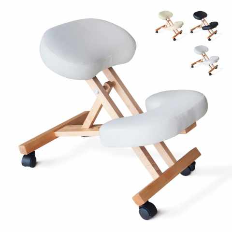 Cadeira madeira ortopédica banco sueco ergonómico escritório Balancewood