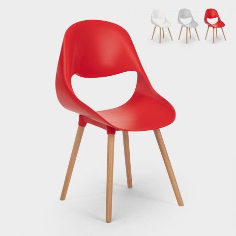 Cadeiras para cozinha e barra de madeira de polipropileno design moderno Shell