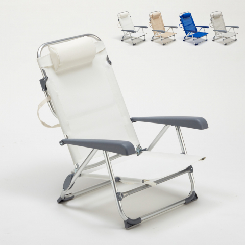 Cadeira de Praia Reclinável com Braços Dobrável Confortável Gargano Promoção