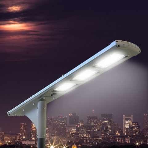 Lampione stradale solare 72 Super Led 5000 Lumen per Strade e Parcheggi Fullmoon