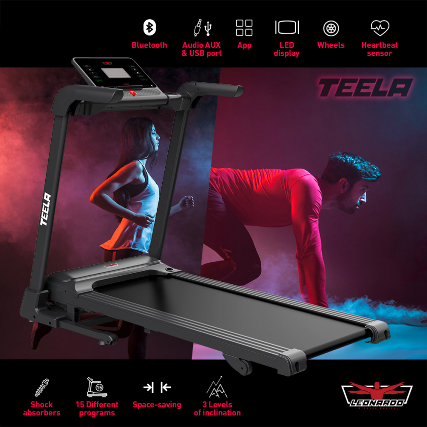Tapis Roulant Elettrico Fitness Digitale Pieghevole Inclinazione Casa Palestra Teela