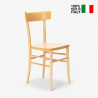Cadeira de madeira rústica clássica para sala de jantar cozinha bar restaurante Milano 