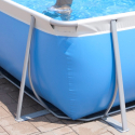 New Plast piscina desmontável 395x265 H125 retangular acima do solo completa cinzento branco Futura 400 Descontos