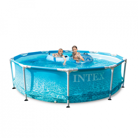 Intex 28208 Beachside Metal Frame redondo acima do solo pool 305x76cm