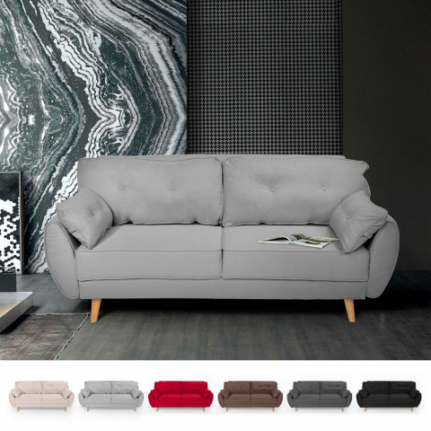 Sofá-cama reclinável de design nórdico clic clac 3 assentos em tecido Fortaleza
