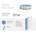 Bestway 56408 Piscina Desmontável Super-Resistente e Moderna 305x76cm Steel Pro Max Saldos