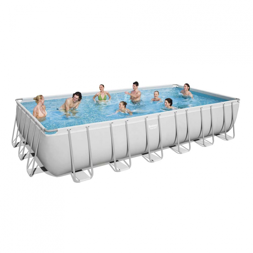 Piscina bestway 56475 rectangular power steel 732x366x132
