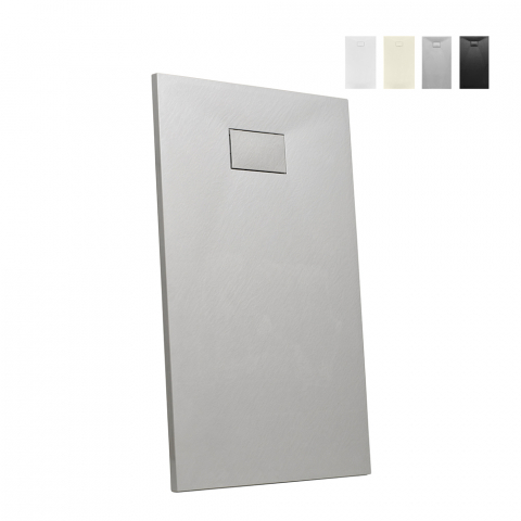 Bandeja do chuveiro de resina nivelada com o chão rectangular 140x90 design moderno Stone