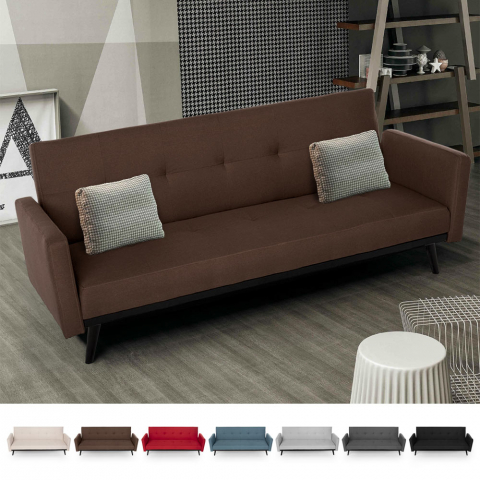 Sofá-cama 3 lugares em tecido reclinável clic clac design moderno Tulum
