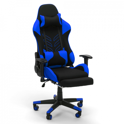 Cadeira para jogos de escritório de design ergonômico com almofadas e braços Misano sky