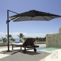 Guarda-Sol para Jardim com Braço Ajustável em Alumínio Super-Resistente 3x3m Paradise Noir Saldos