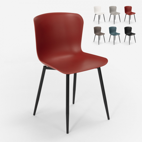 Cadeira de design moderno em polipropileno e metal para cozinha bar restaurante Chloe