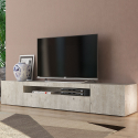 Móvel TV de design com portas de gaveta de 200 cm Daiquiri Concrete L Promoção