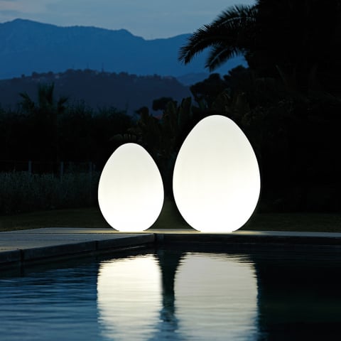 Lâmpada de assoalho de ovo com design moderno Slide Dino