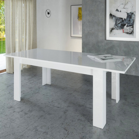 Mesa de console extensível 160-210x90cm de design moderno branco Jesi Long