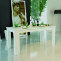 Mesa de console extensível 160-210x90cm de design moderno branco Jesi Long Saldos