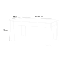 Mesa de jantar extensível 160-210x90cm console moderno de madeira branca Jesi Larch Saldos