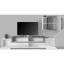 Unidade de parede de sala de estar com design moderno branco antracite Corona Moby Report Saldos