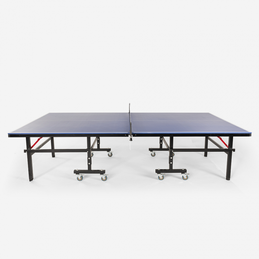 SPORTNOW Mesa de Ping Pong Dobrável com Rodas para Interior e Exterior  Tamanho Padrão com Rede Raquetes e Bolas 274x152,5x76 cm Azul