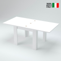 Mesa de jantar extensível console livro design de madeira branca 90-180x90cm Jesi Liber Wood Venda