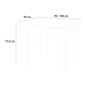Mesa de jantar extensível console livro design de madeira branca 90-180x90cm Jesi Liber Wood Descontos
