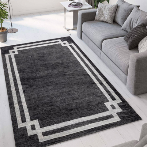 Tapete cinza de design moderno para sala de estar Double GRI004 Promoção