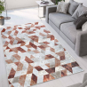 Tapete de Pêlo Curto Moderno Vermelho Cinza Elegante Double TER002 Promoção