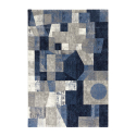 Tapete Retangular Moderno Cinza e Azul Macio e Suave Alta-Qualidade BLU013 Venda