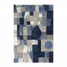 Tapete Retangular Moderno Cinza e Azul Macio e Suave Alta-Qualidade BLU013 Venda