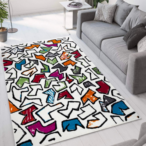 Tapete moderno com design de sala de estar pop art multicolorido Milano MUL023 Promoção