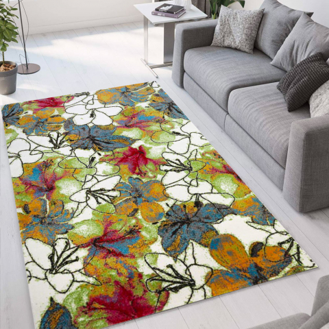 Tapete floral multicolorido da sala de estar Milano MUL008
