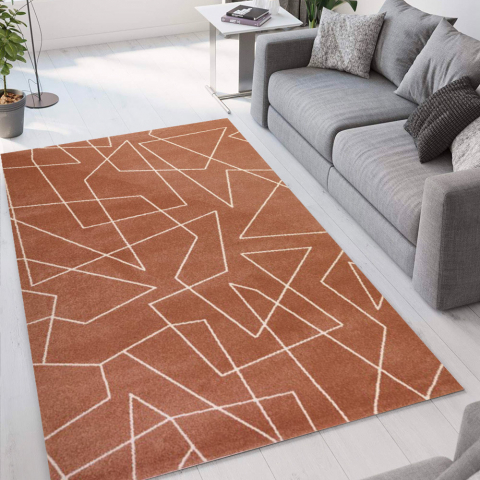 Tapete retangular da sala de estar com desenho geométrico moderno Milano GLO007