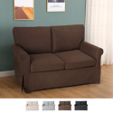 Sofá de 2 lugares Clássico c/Almofadas Tecido de cobertura removível Sala de estar Epoque Custo